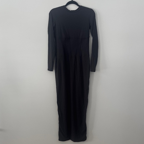 Skims Women's Fits Everybody Dress Corset Hook Latch Size XL Black Sexy Maxi - Picture 2 of 9